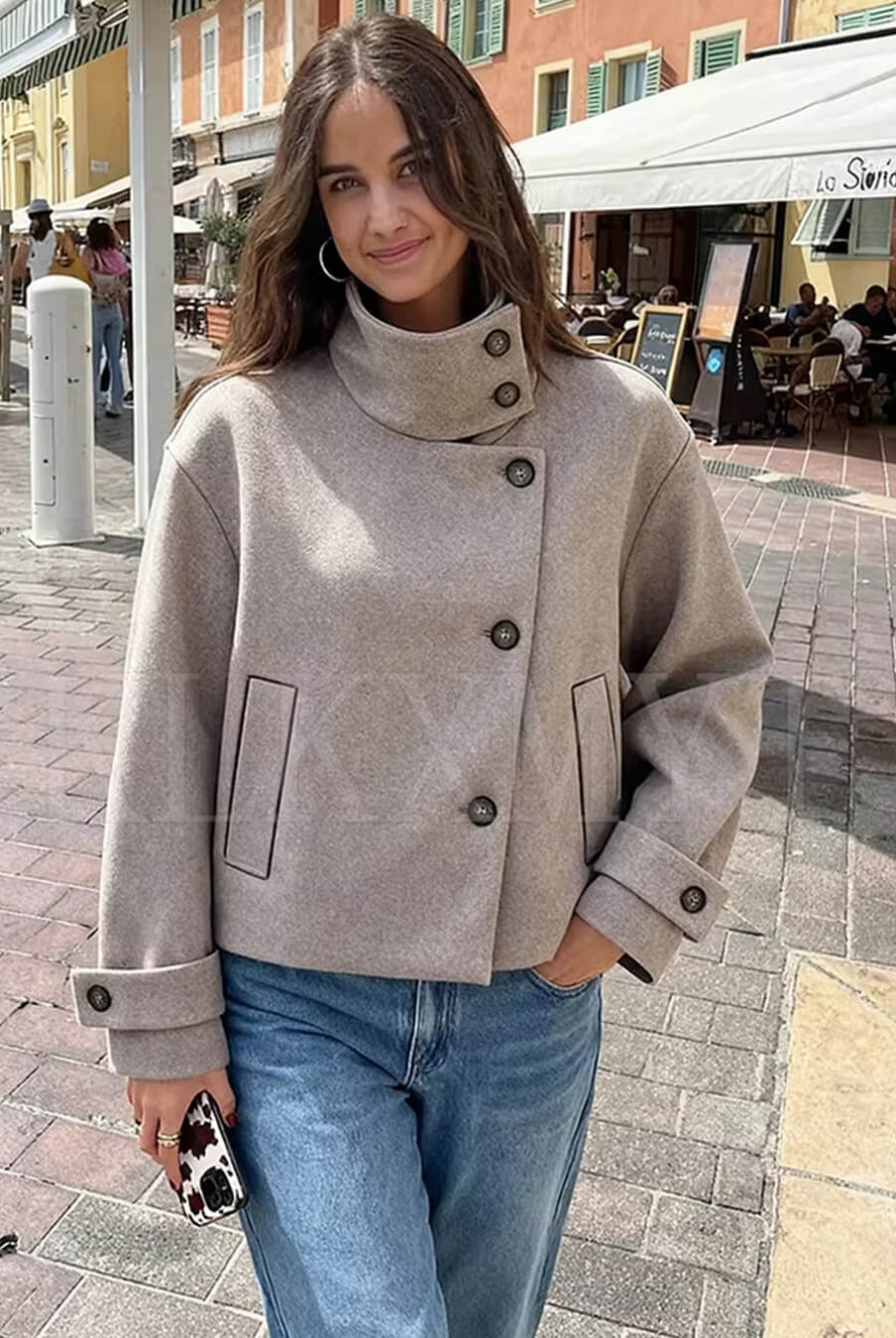 SOERA Ramona Jacket with Stand Collar - jackets - Beige S