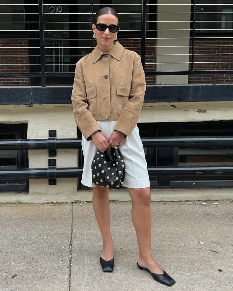 SOERA Sandy Collared Suede Jacket - Jackets - ld1774004001187567522 S