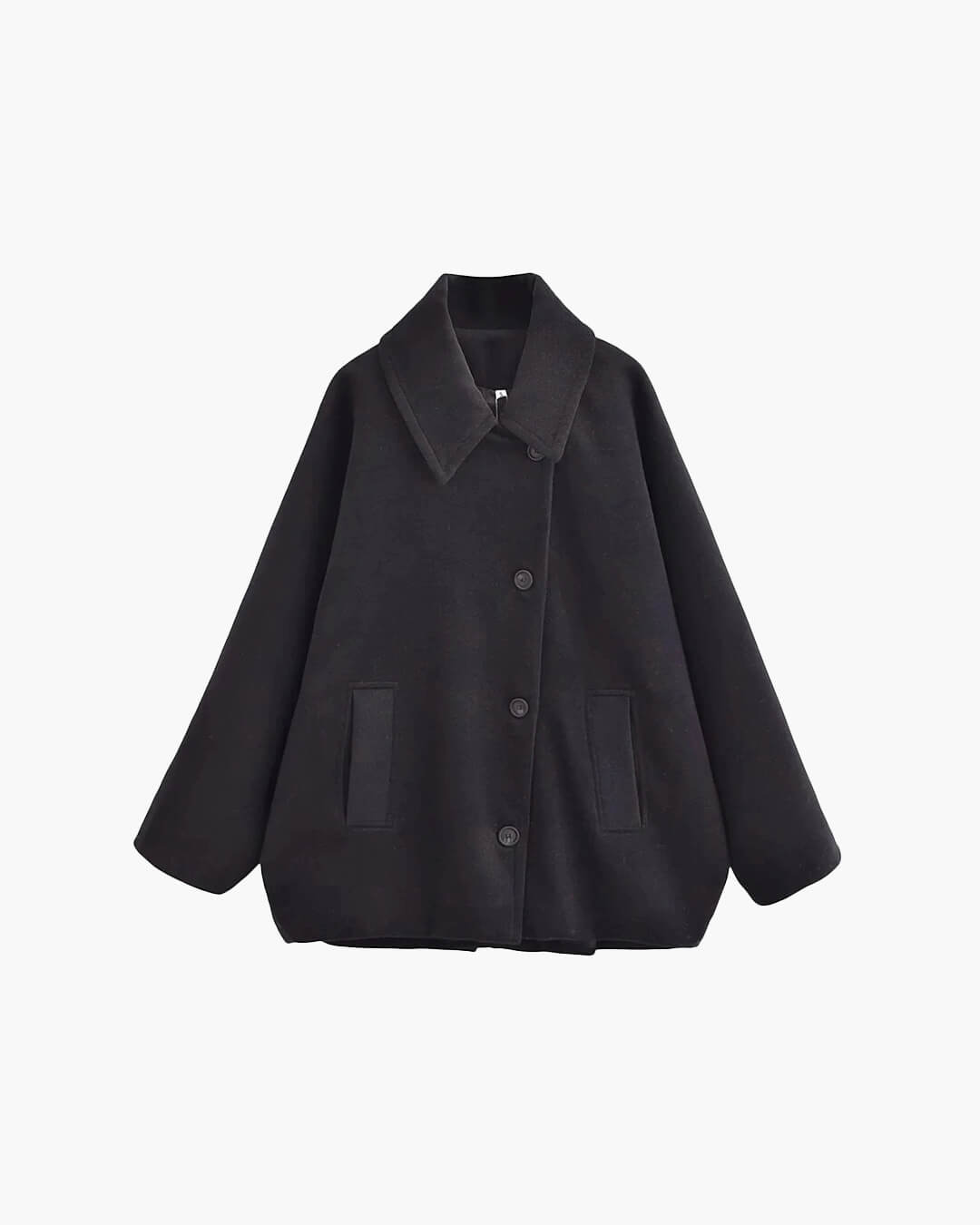 SOERA Yalena Collared Loose Coat - Jackets - dh1765731916181224581 Black L