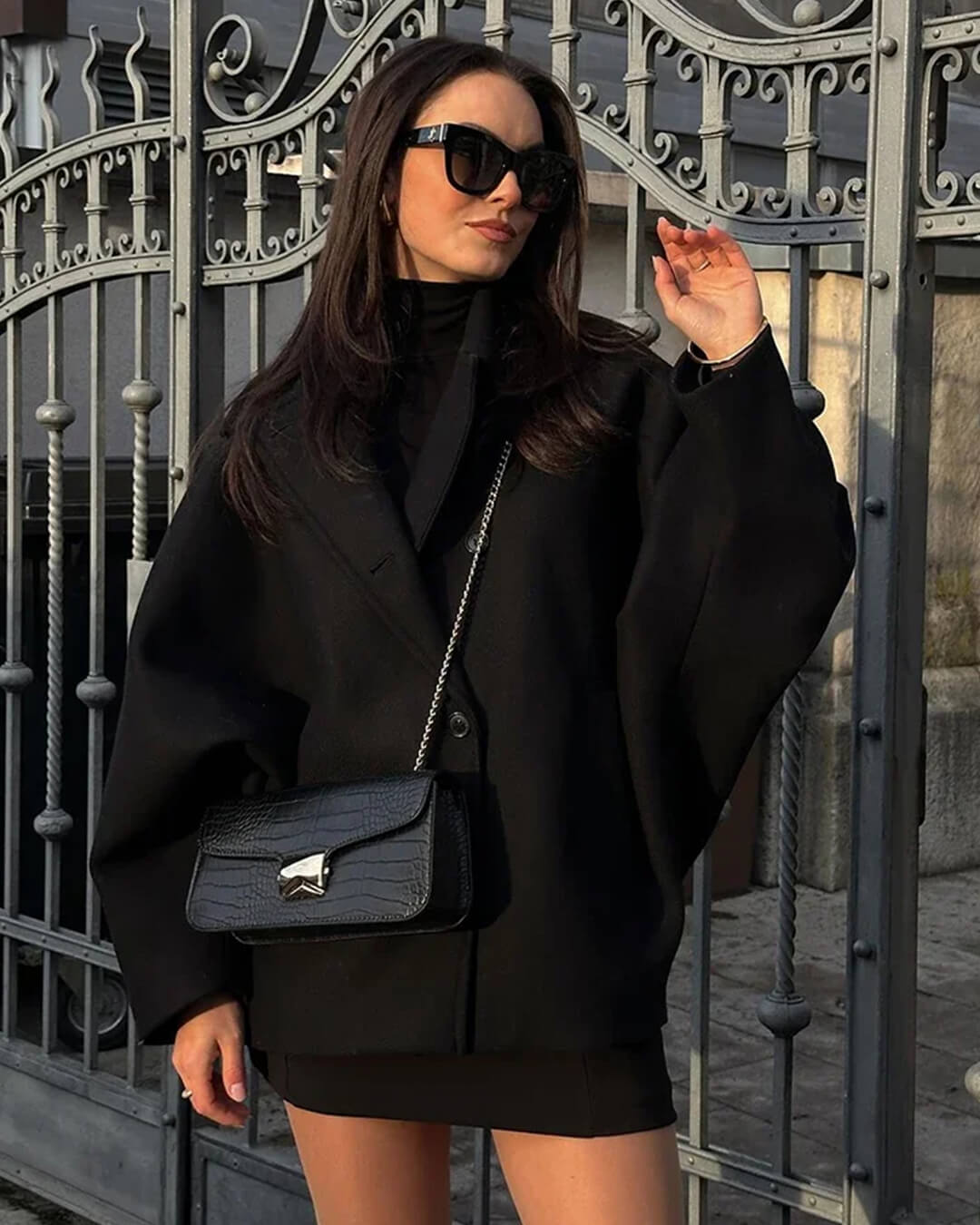 SOERA Yalena Collared Loose Coat - Jackets - iD1765731916181305198 Black XS