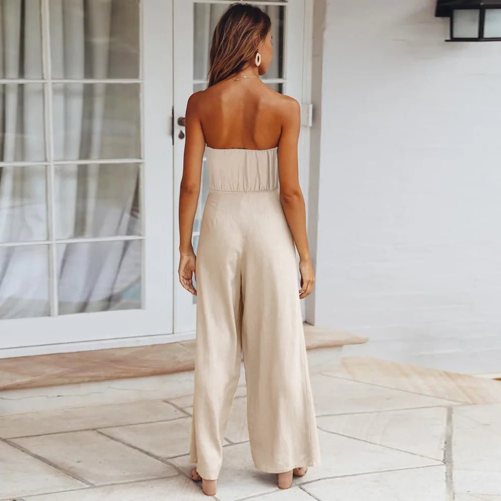 SOERA Regina Strapless Straight Jumpsuits - Jumpsuits & Rompers - Beige XS
