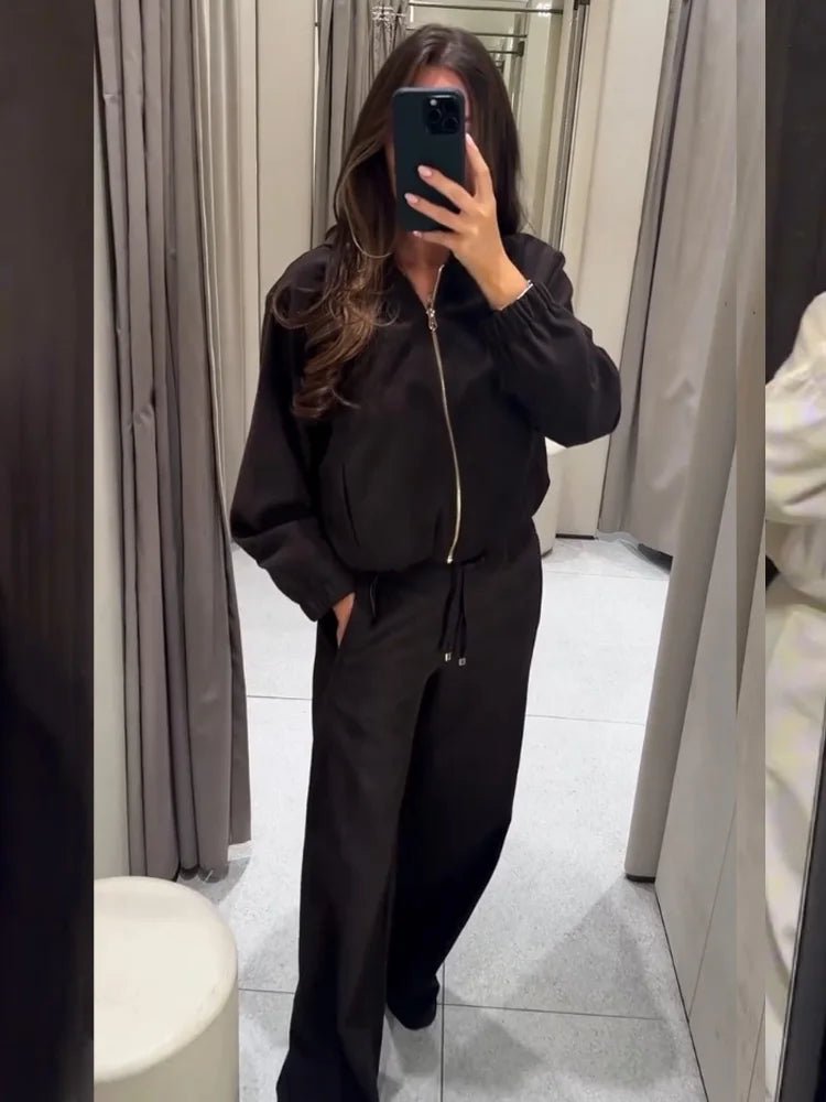 SOERA Amirah Hooded Tracksuit Set - Matching Sets - Coffee Set