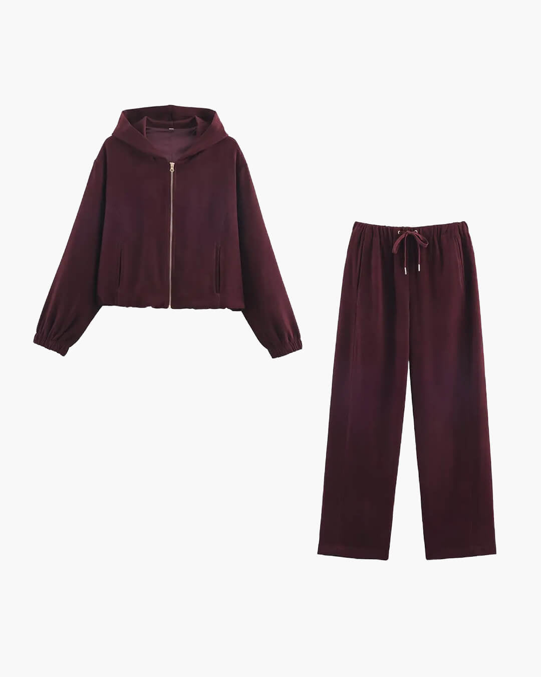 SOERA Amirah Hooded Tracksuit Set - Matching Sets - Set Burgundy