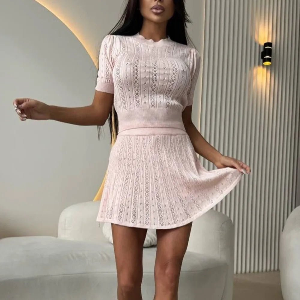 SOERA Beatrice Two - Piece Short Skirt Suit Set - Matching Sets - Pink S