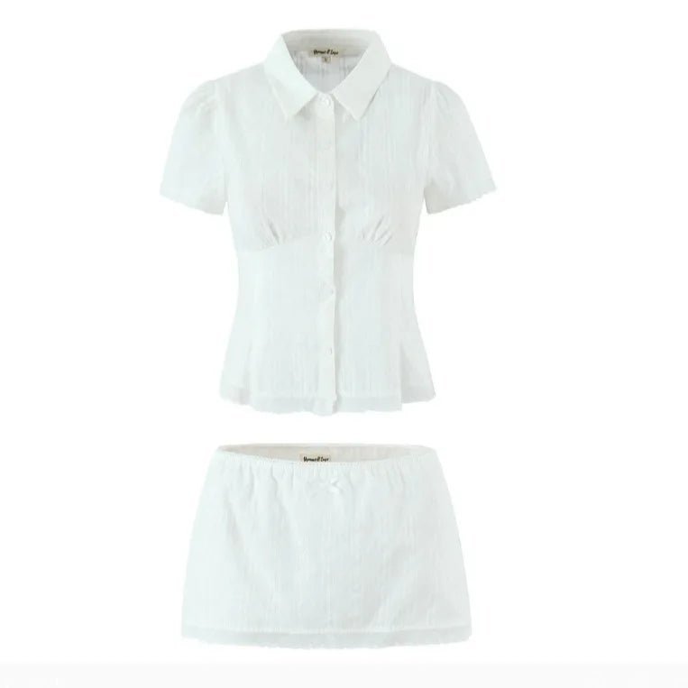 SOERA Brianna Cropped Slim-Fitting Skort Set - Matching Sets - Set White M