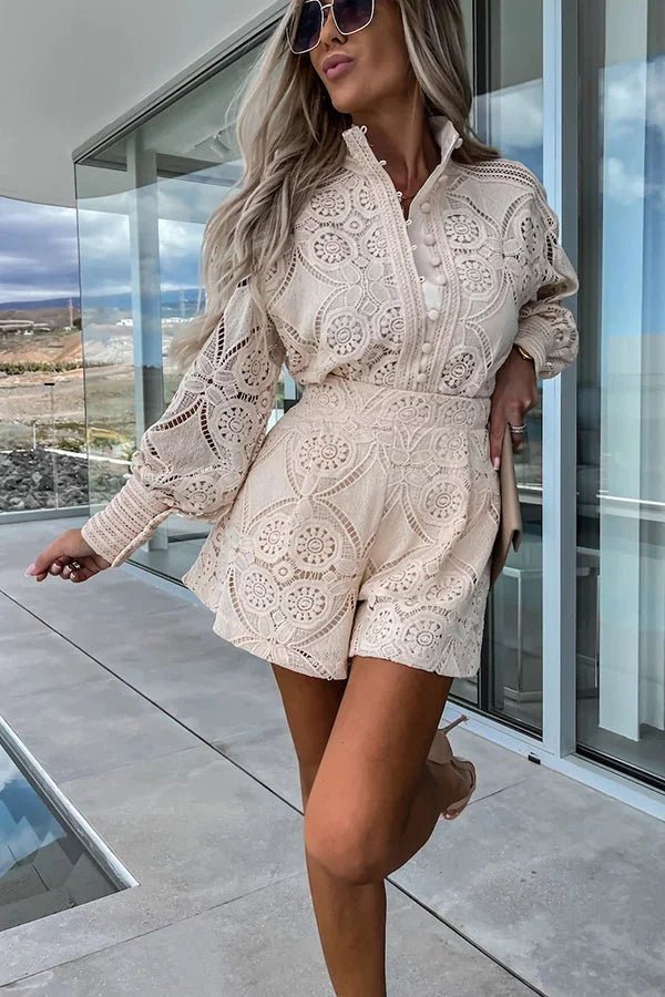 SOERA Natalie Lace Embroidered Co-Ord Set - Matching Sets - 1005002791435593-;Ib1776125342245452446 Blue S