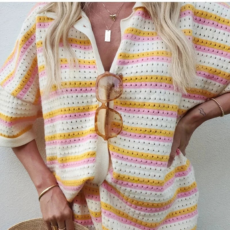 SOERA Neva Striped Knit Two-Piece Set - Matching Sets - Mixed Color S