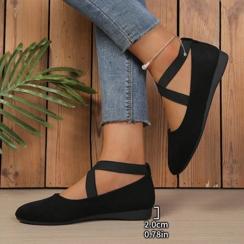 SOERA Anais Pointed Toe Cross - Strap Ballet Flats - Shoes - 38