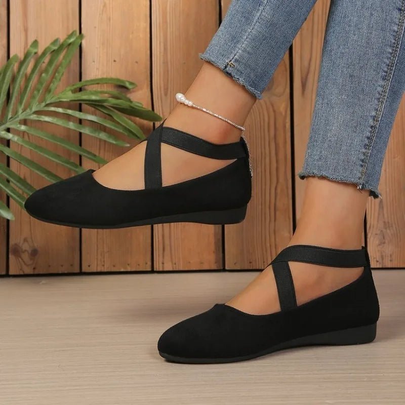 SOERA Anais Pointed Toe Cross - Strap Ballet Flats - Shoes - 39