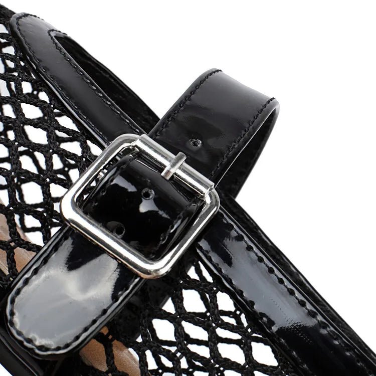 SOERA Bianca Buckled Mesh Ballet Flats - Shoes - Black 35
