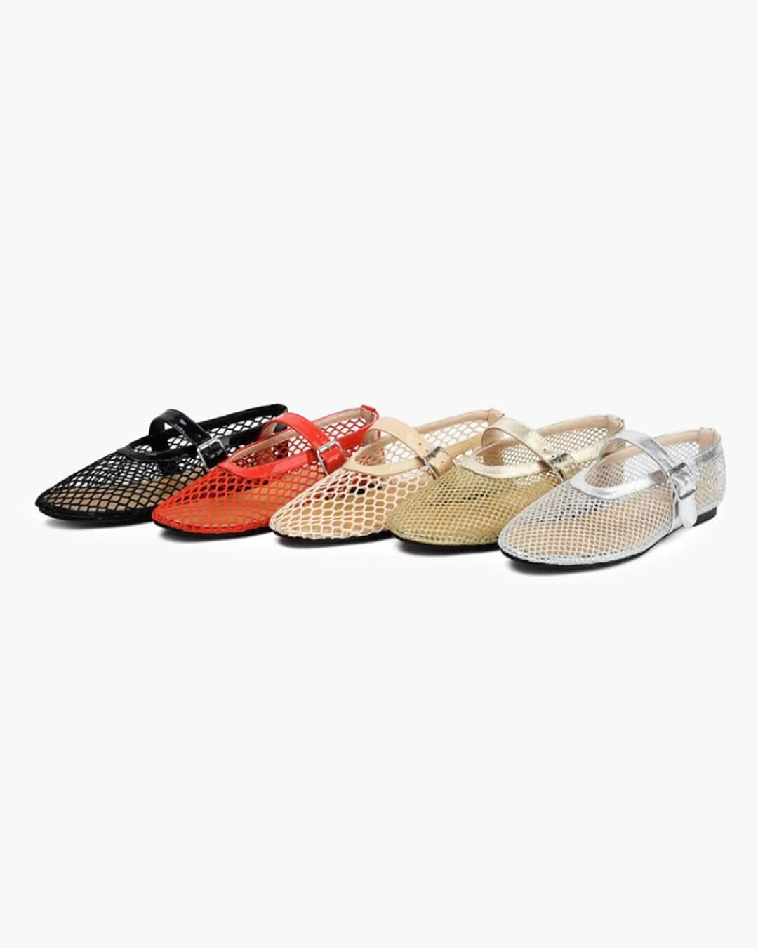 SOERA Bianca Buckled Mesh Ballet Flats - Shoes - Black 36