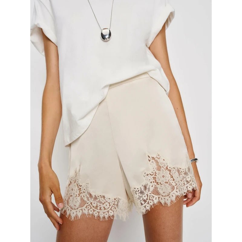 SOERA Diane Satin Silk Shorts - Shorts - 3256809744953889-;Xg1767257410773034510 White S