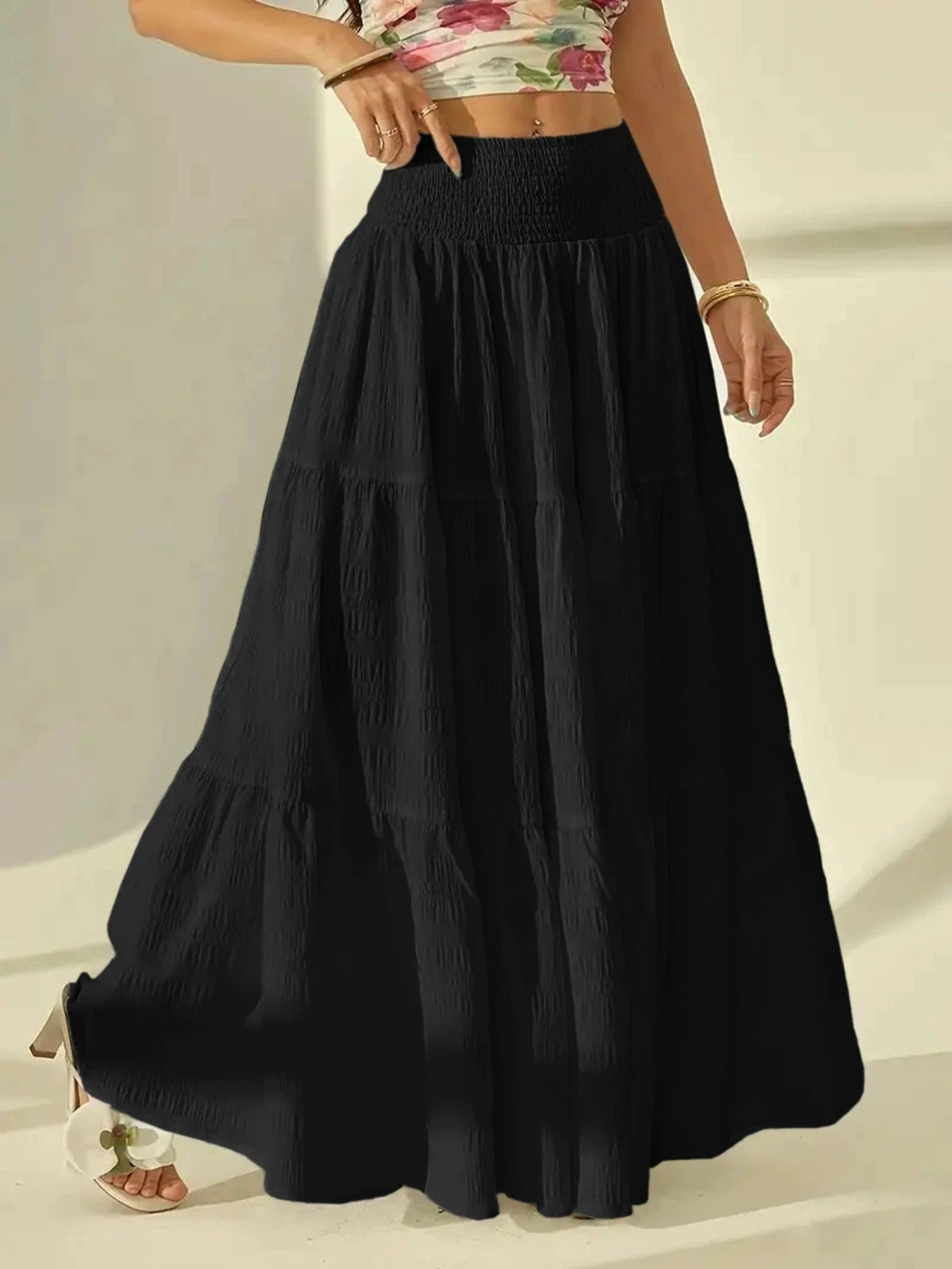 SOERA Celeste Layered Maxi Skirt - Skirt - Black 2XL