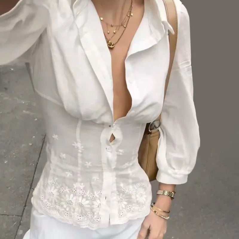 SOERA Jillian Long Sleeve Cinched Waist Top - Top - tv1774532669742229572 White S