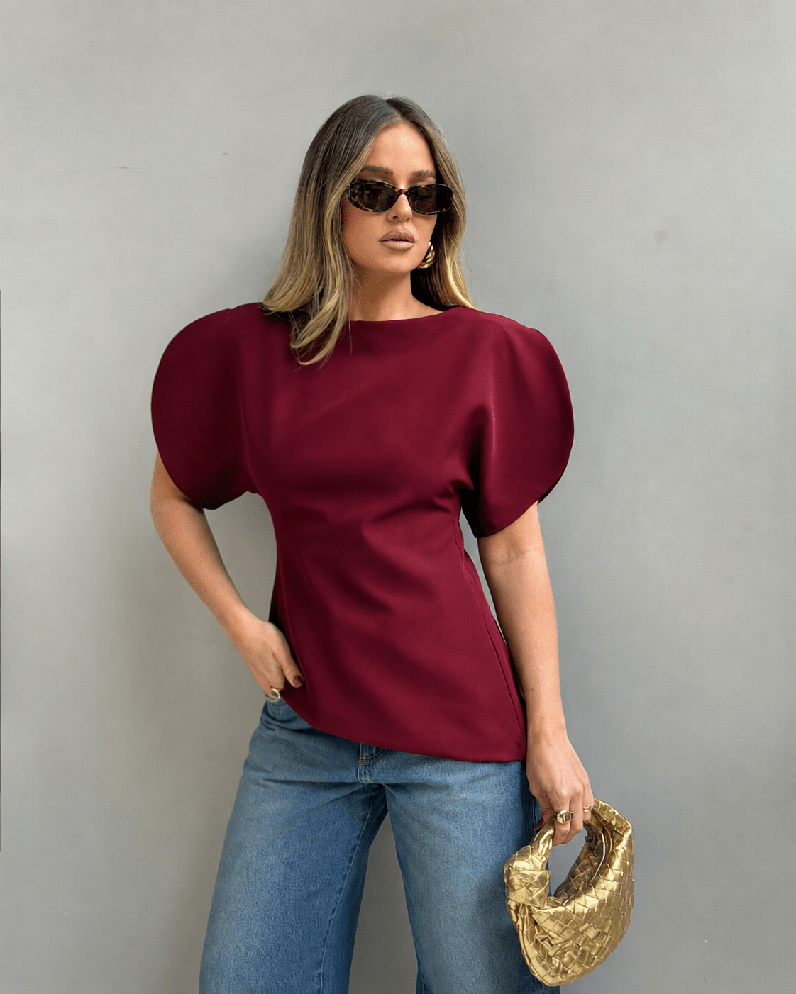 SOERA Sienna Tricot Balloon Sleeve Top - Top - SOERA-585475-S-TAUPEB-08195 Taupe Brown S