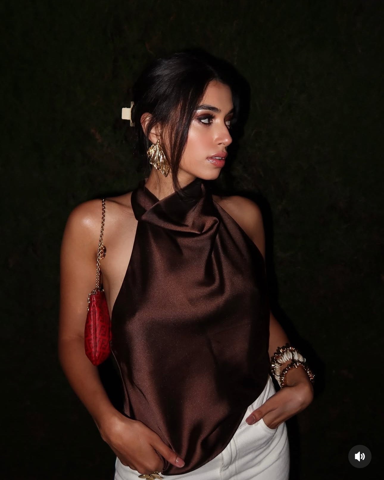 SOERA Anastasia Halter Backless Satin Top - Tops - PS1764442362186757080 Dark Brown M