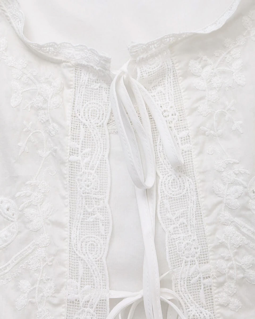 SOERA Juvie Embroidered Lace Trim Blouse - Tops - 1005007741959502-;vh1771345061615641872 White M