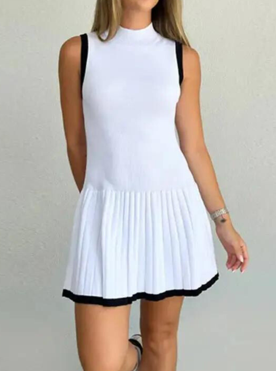 Margot abito a vita bassa in maglia a contrasto