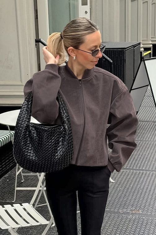 Ilse bomber in suede sintetico