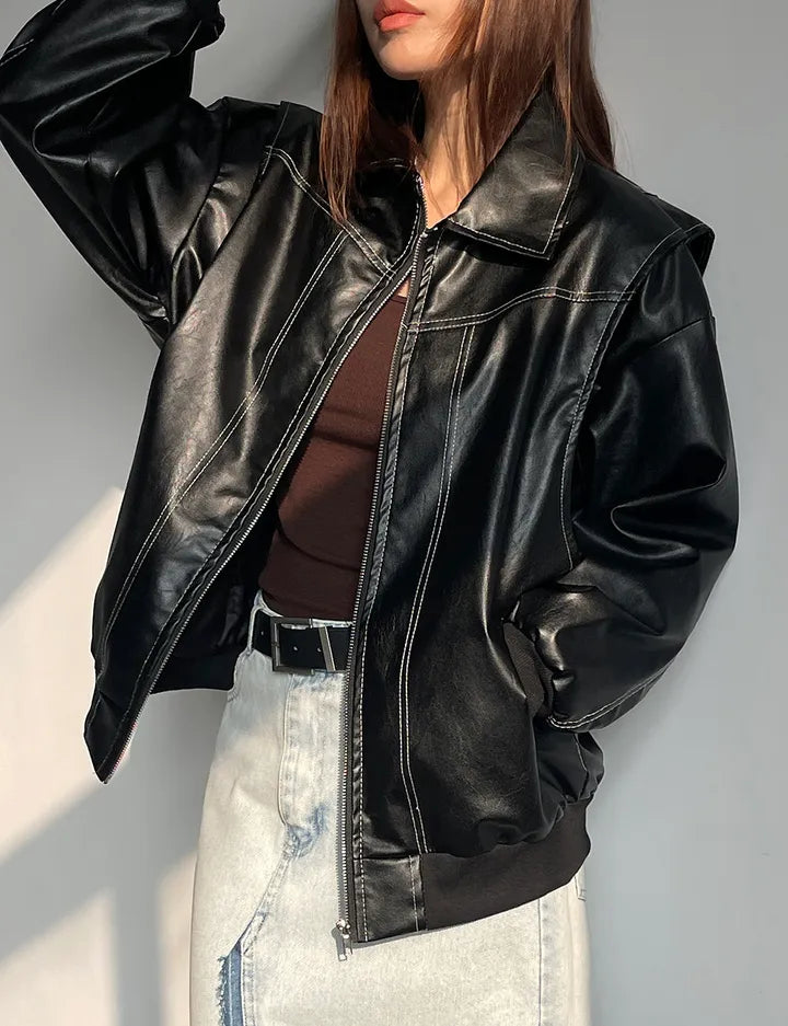 Brooke bomber con zip