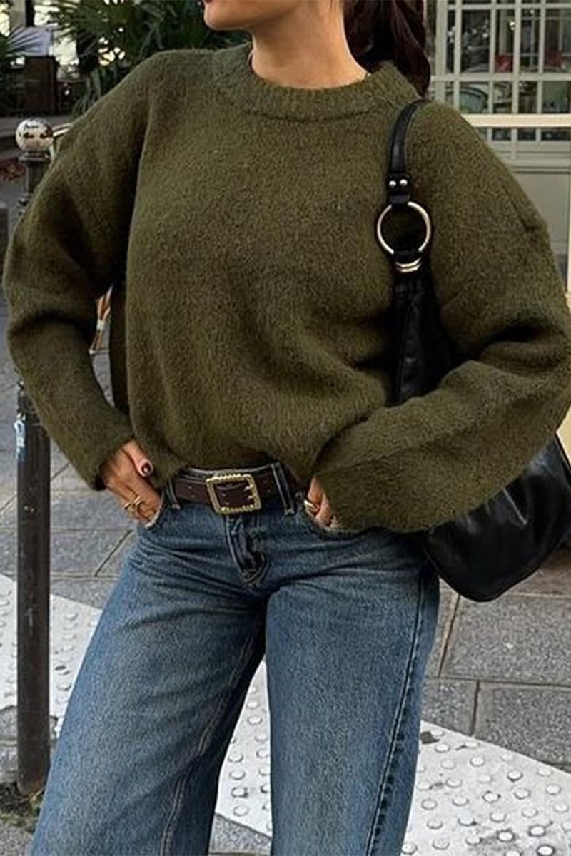 Angela Gerippter Strickpullover