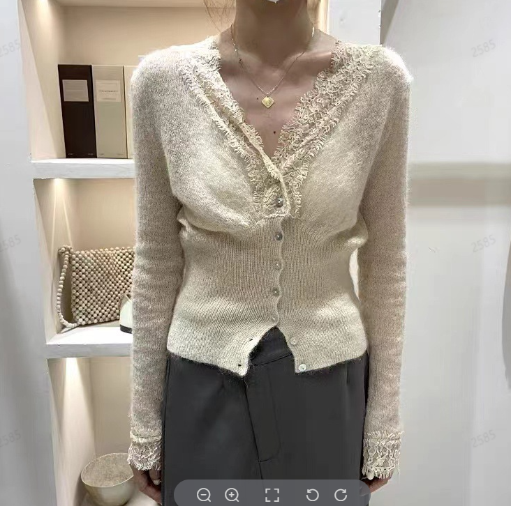 Cardigan in Maglia con Pizzo Aurelie