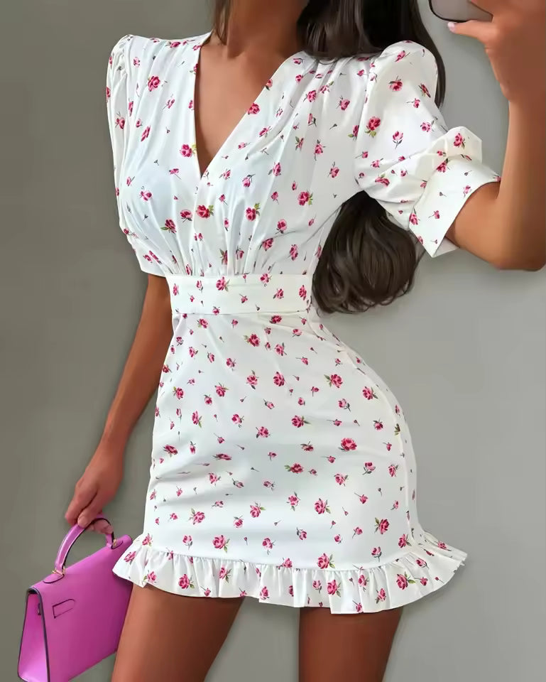 Bianca Blumen Minikleid