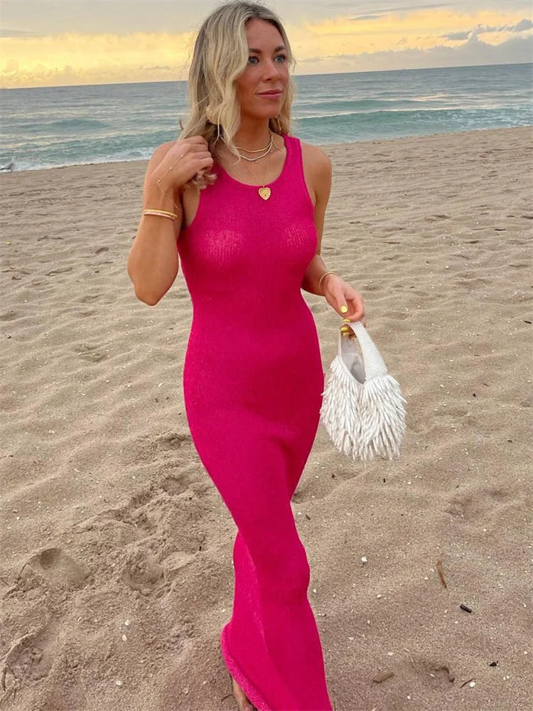 Abito Maxi Kaila Senza Maniche con Paillettes