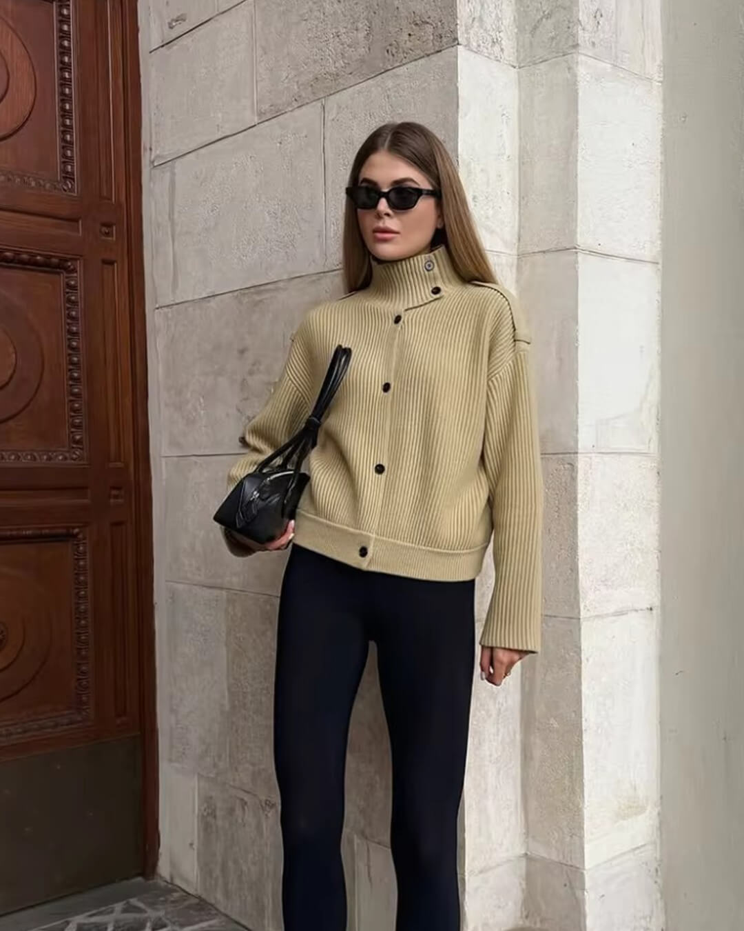 Victoria Stand Collar Knitted Cardigan 0