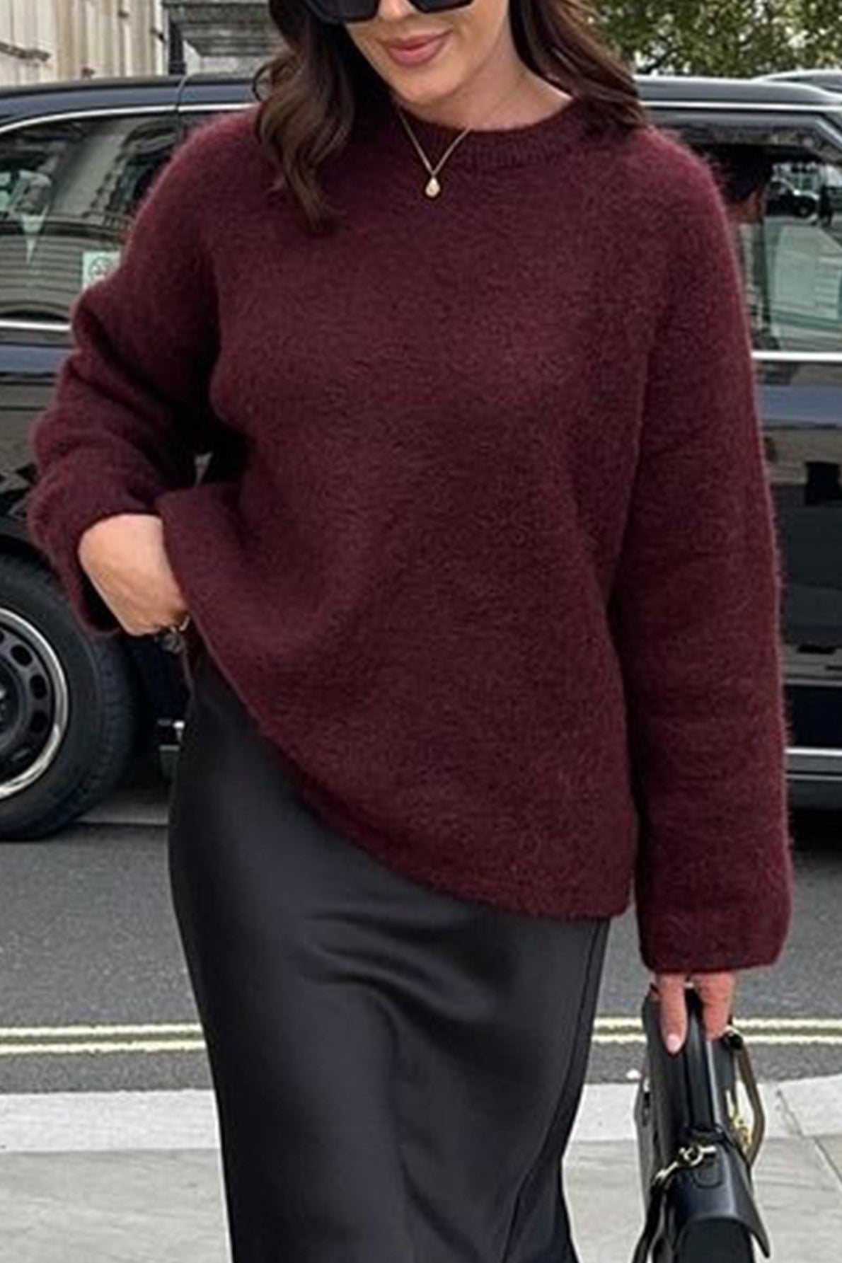 Angela Gerippter Strickpullover