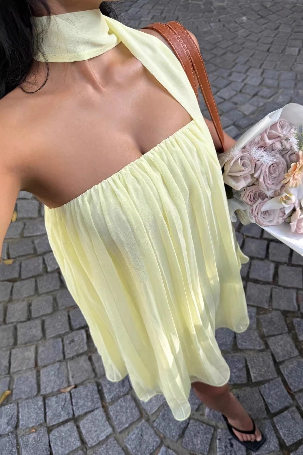 Aliya abito mini bandeau arricciato