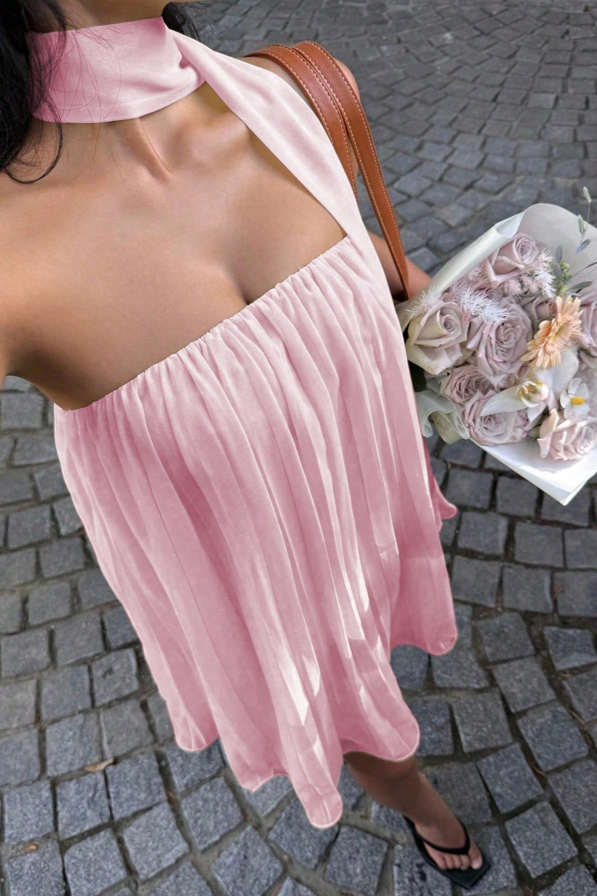 Aliya abito mini bandeau arricciato