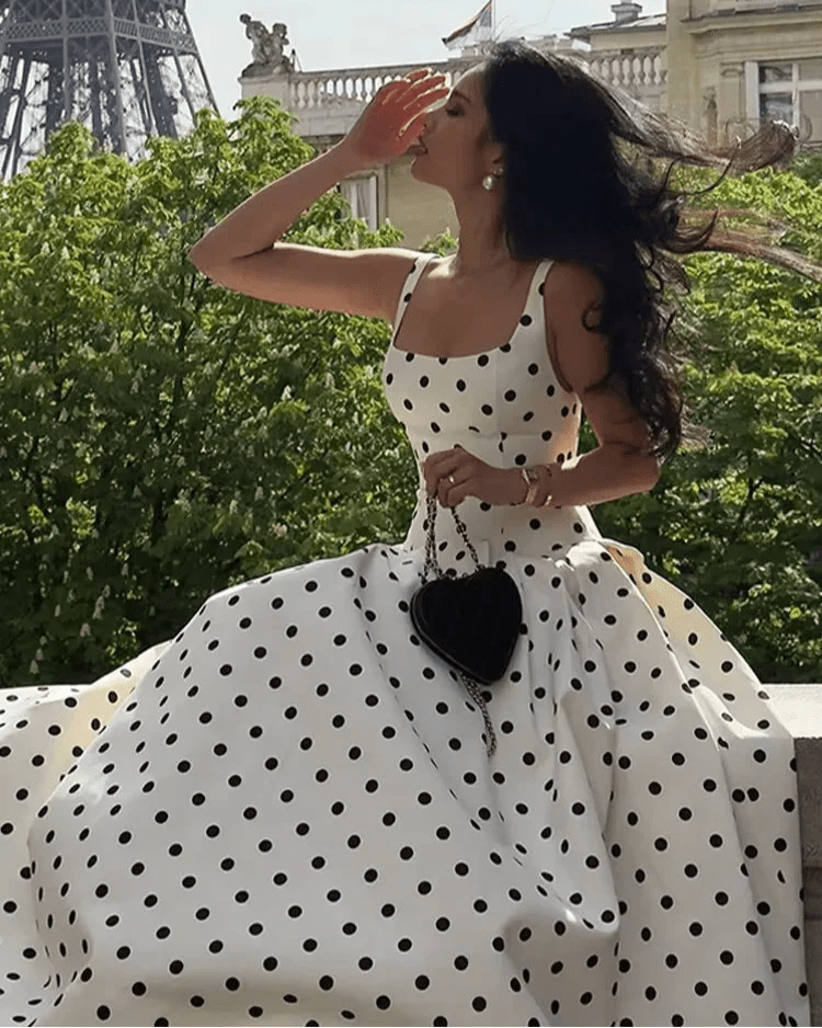SOERA Jasmine Polka Dot Midi Dress - Dress - SOERA-054083-WHI-L-75683 L
