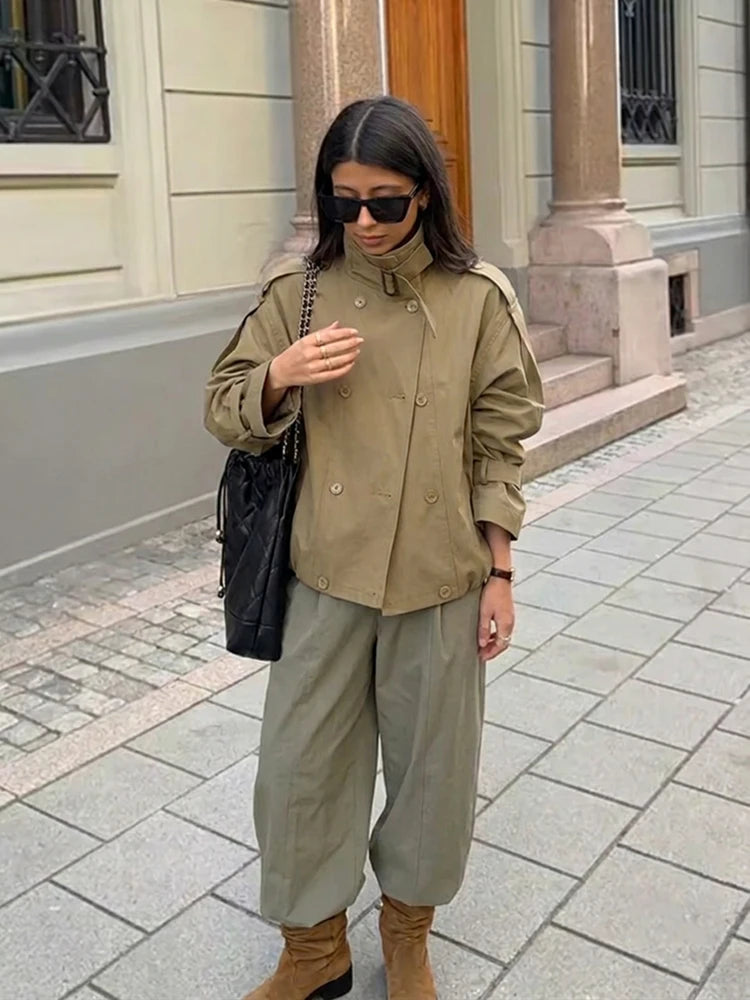 Linda Utility Cropped Trench Coat