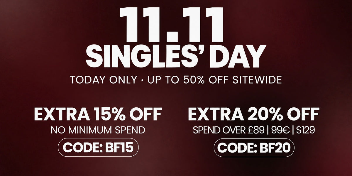 11.11 Singles' Day, nur heute: bis 50% Rabatt auf alles, zusätzlich 15% mit BF15, zusätzlich 20% ab 99EUR mit BF20
