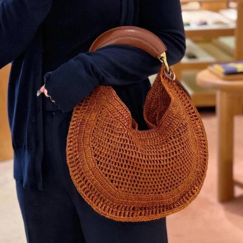 SOERA Amanda Crescent Woven Underarm Bag - Bag -  Coffee