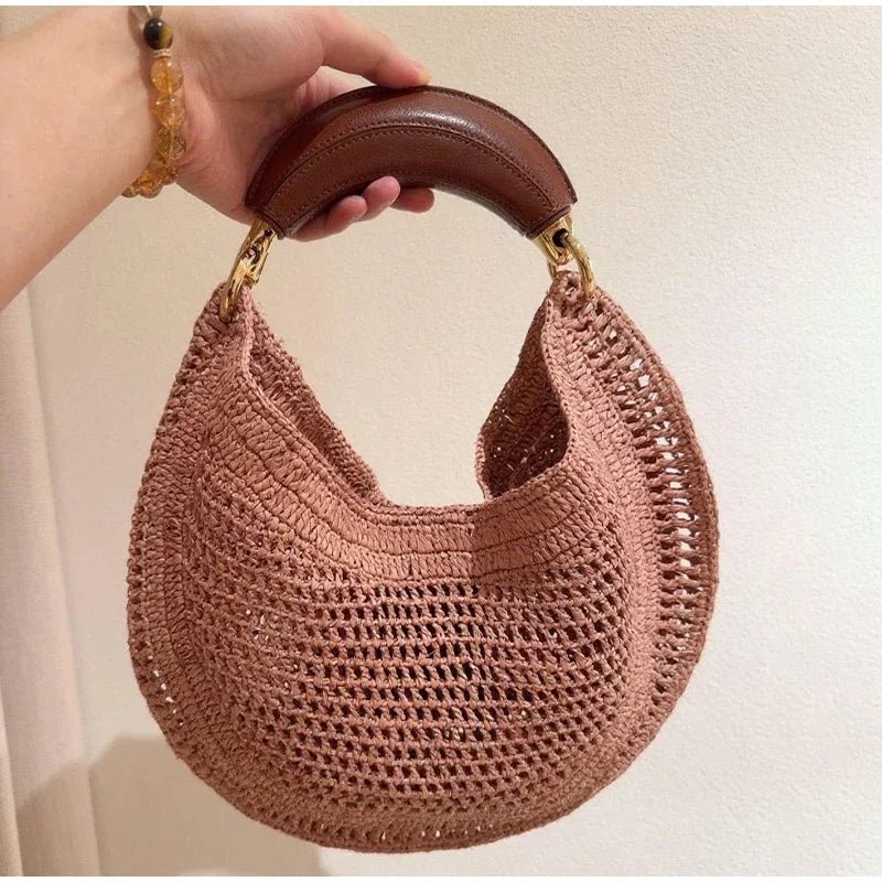 SOERA Amanda Crescent Woven Underarm Bag - Bag -  Pink
