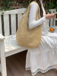 Beatrice Geflochtener Rattan-Shopper