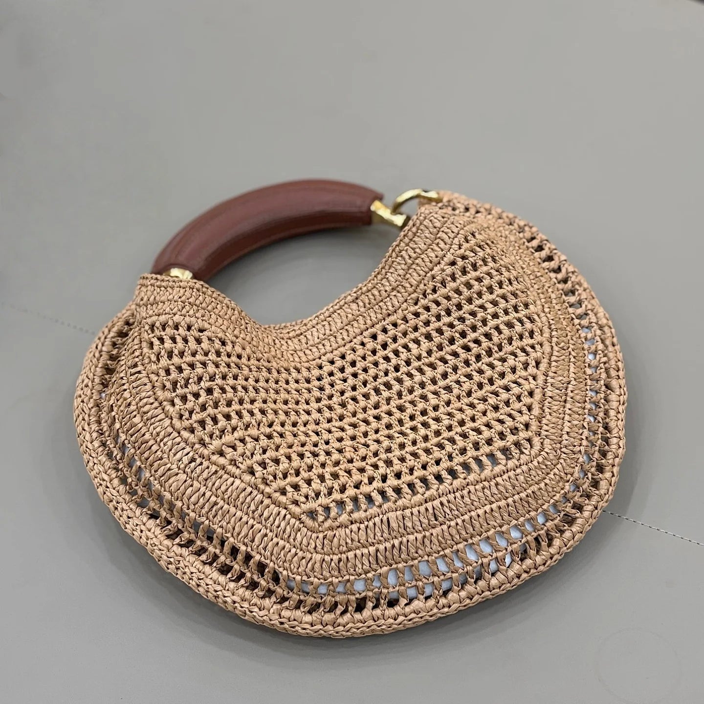 SOERA Bianca Crescent Woven Bag - Bag -  Brown