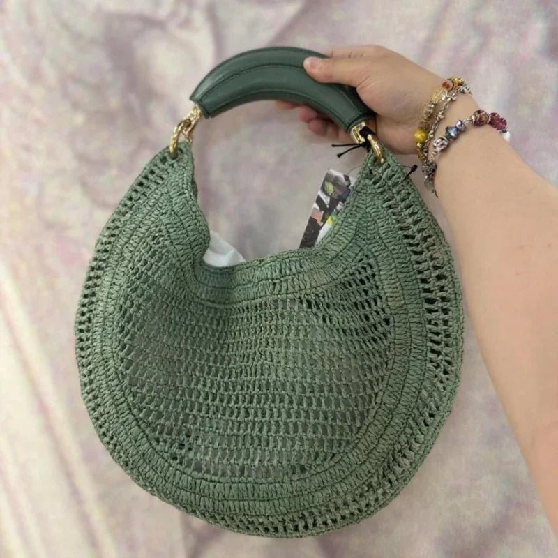SOERA Bianca Crescent Woven Bag - Bag -  Green