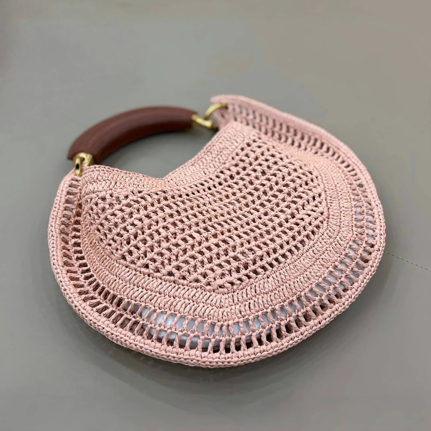 SOERA Bianca Crescent Woven Bag - Bag -  Pink