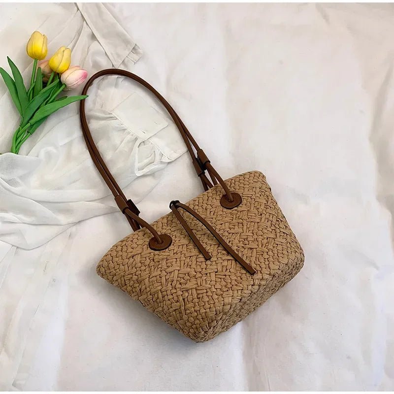SOERA Margot Woven Summer Tote - Bag -  Brown Small