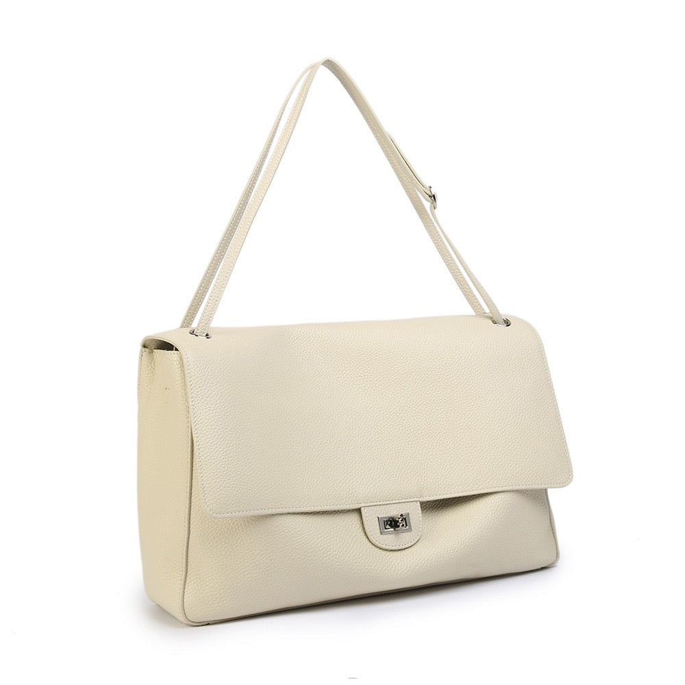 SOERA Miriam Crossbody Leatehr Shopper Bag - Bag -  Small White