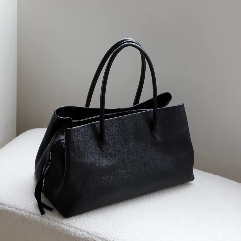 SOERA Miriam Multi-Compartment Shoulder Tote Bag - Bag - SOERA-662019-BLA-L-22083 Black Large 38x20x23 cm
