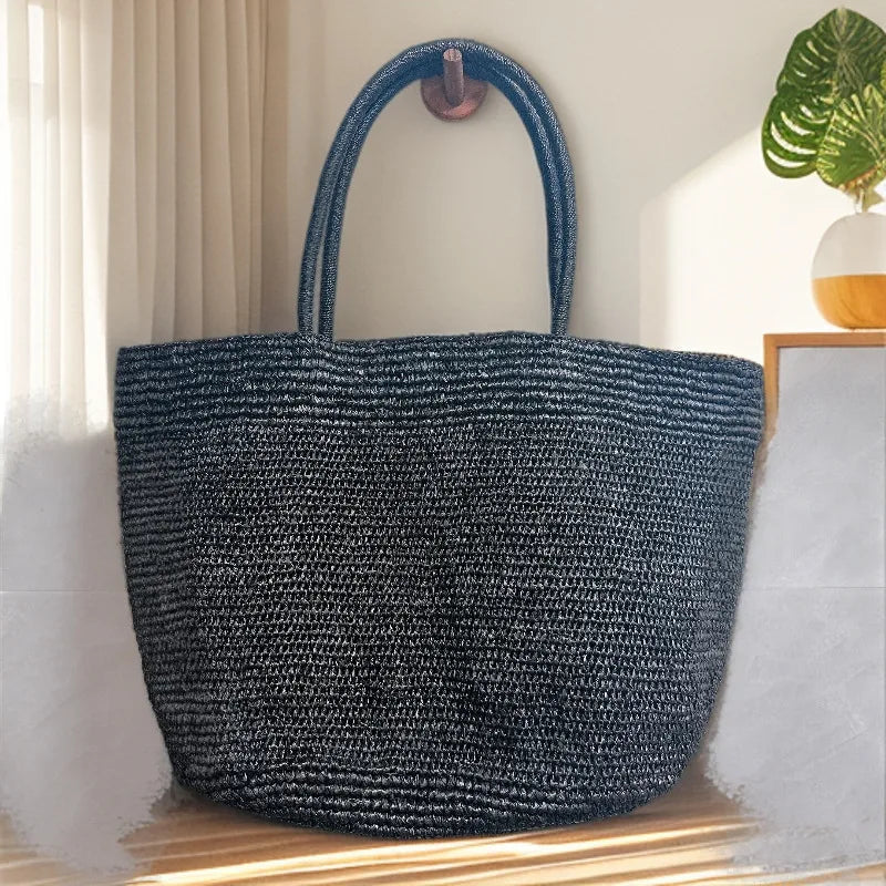 SOERA Sophia Handwoven Rattan Tote - Bag - SOERA-873987-BLA-OS-63363 Black