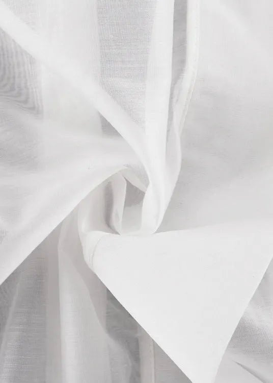 SOERA Isabella Oversized Ribbon - Tie Puff Sleeve Shirt - Blouse -  White M