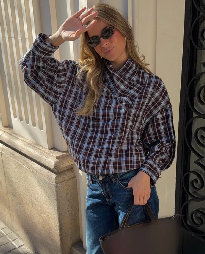 SOERA Rebecca Poplin Plaid Wrapped Shirt - Blouse - SOERA-334019-PLA-M-56003 M