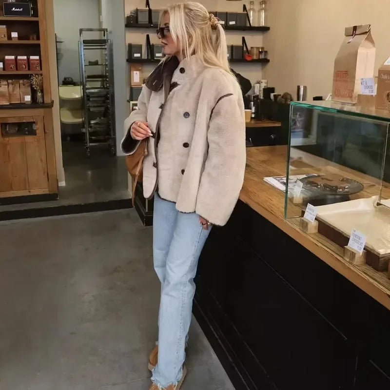 SOERA Cynthia Faux Fur Jacket - Bomber Jackets - 1005007475304872-;Rz1764102179359705463 Beige M