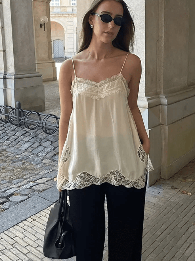 SOERA Diane Lace Trim Cami Top - Camisoles - 1005009863619338-;aM1775118759311139952 Yellow M