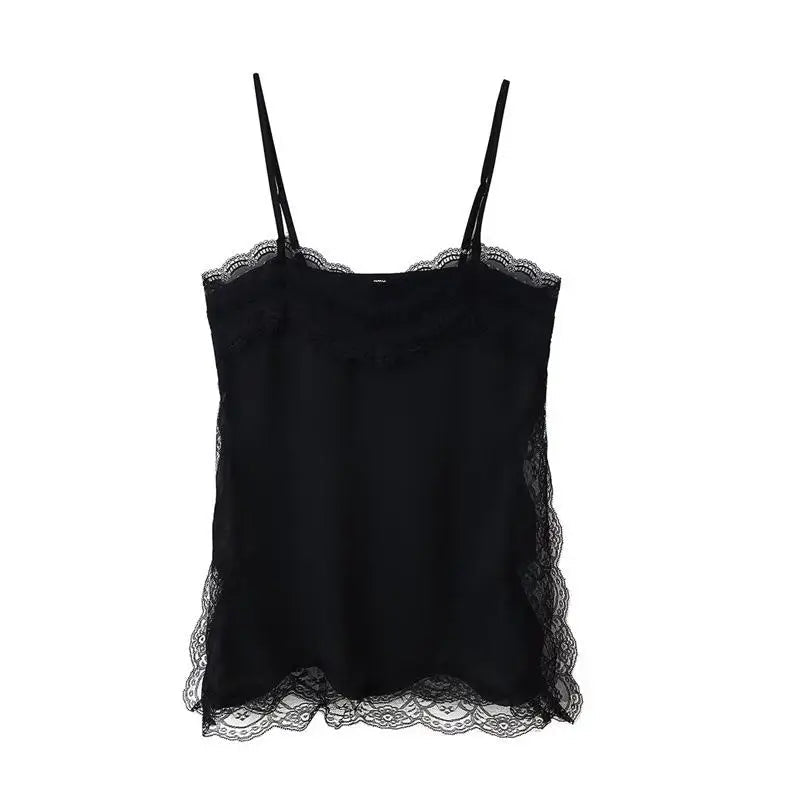 SOERA Diane Lace Trim Cami Top - Camisoles - 1005009863619338-;lR1775118759303518146 Black S